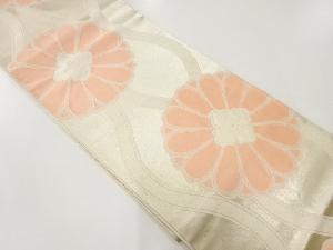 アンティーク　立涌に花模様織出し袋帯（材料）